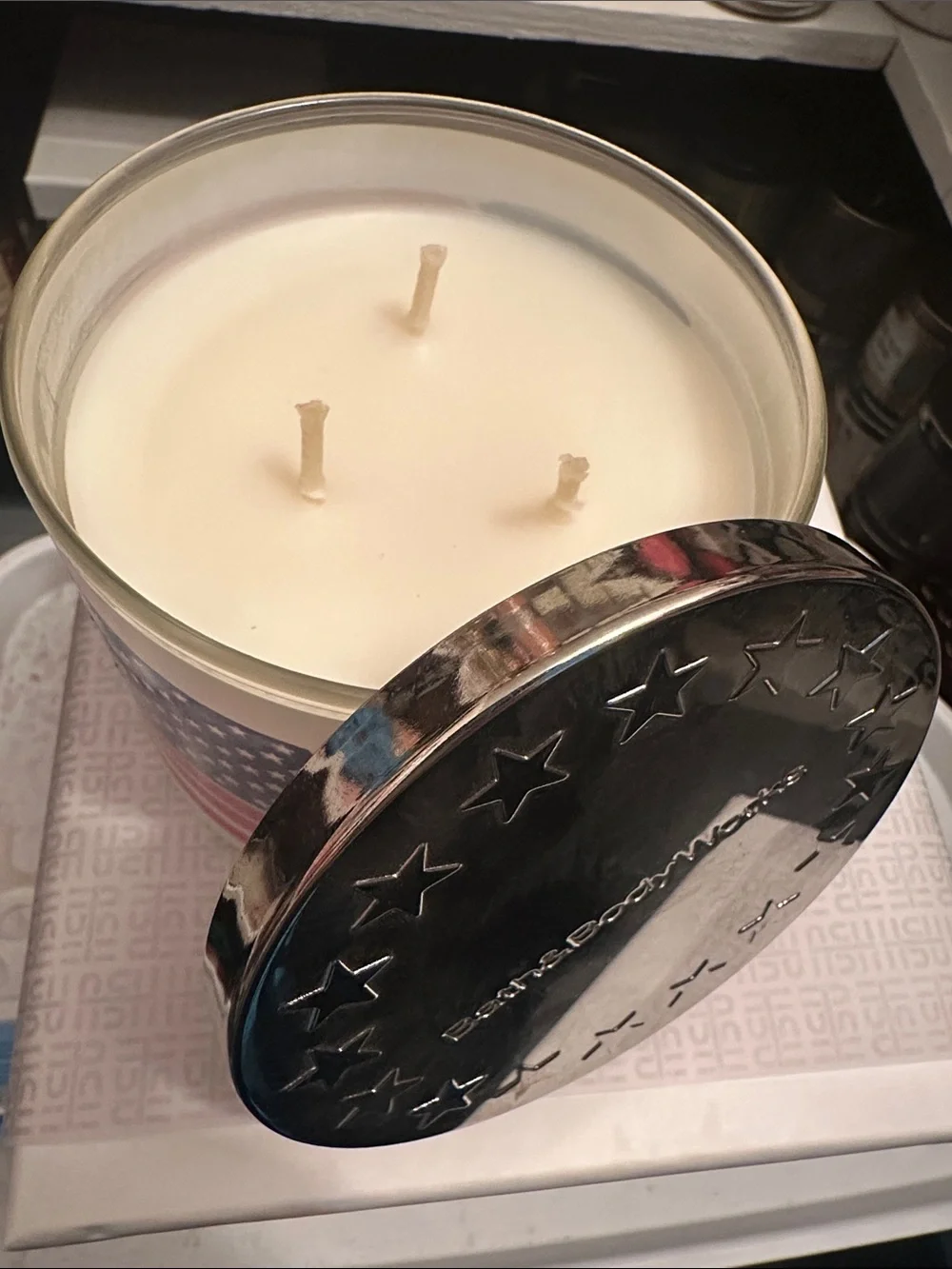 Bath & Body Works Stars & Stripes Firecracker Pop Candle - Red, Blue, White